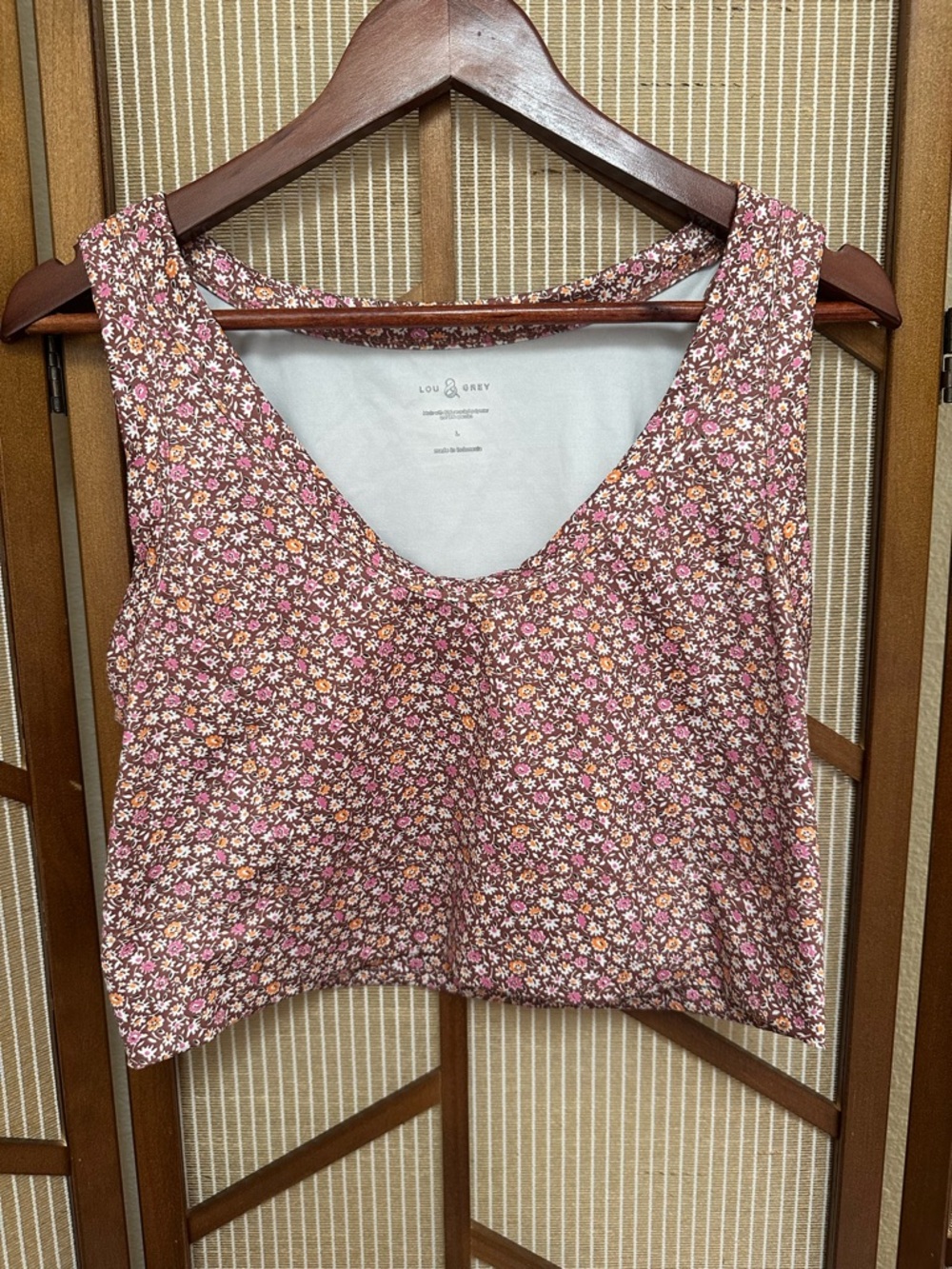 2 Lou & Grey ditsy print workout tops